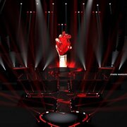 Diseño 3D del escenario del Rebel Heart Tour