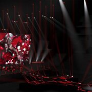 Diseño 3D del escenario del Rebel Heart Tour