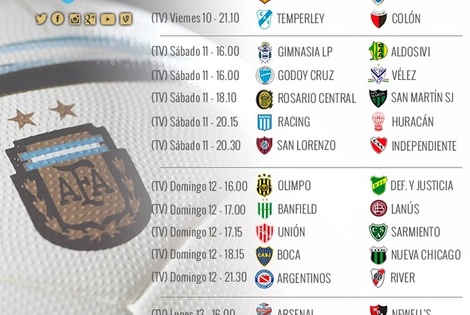 Imagen de Los horarios de la novena fecha: central juega el s&aacute;bado y newell's el lunes