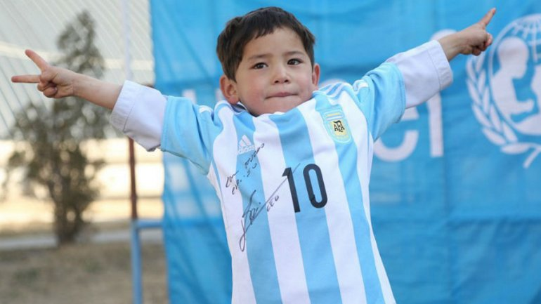 Imagen de Messi cumplio el sueño de un niño