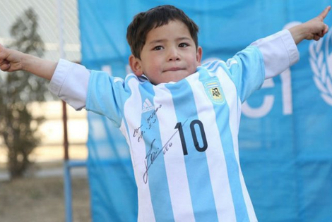 Imagen de Messi cumplio el sueño de un niño