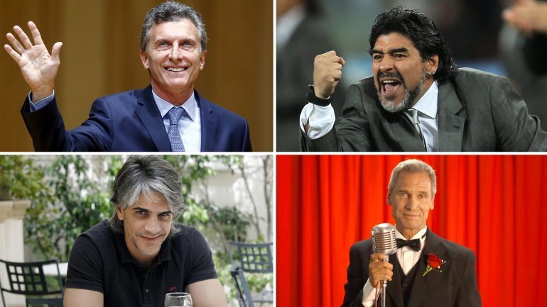 Infobae. Famosos canosos. Mauricio Macri, Diego Maradona, Pablo Echarri y Raúl Taibo