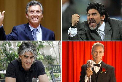 Infobae. Famosos canosos. Mauricio Macri, Diego Maradona, Pablo Echarri y Ra&uacute;l Taibo