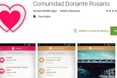 Imagen de App destinada a la donación de sangre y órganos