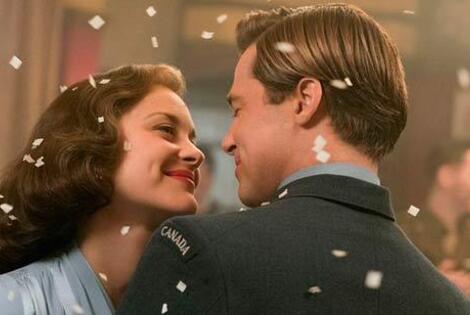 Imagen de "Aliados" con Brad Pitt y Marion Cotillard