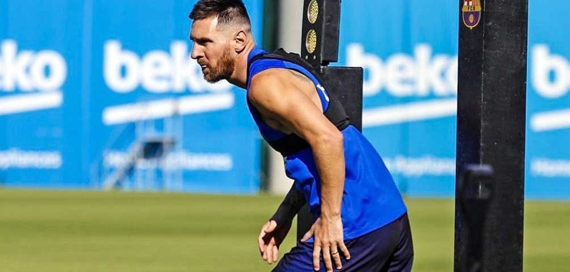 Imagen de Messi y el plantel del Barcelona en cuarentena