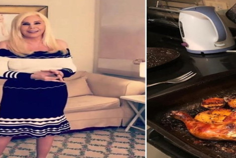 Imagen de Susana cocin&oacute; su primer pollo al horno en cuarentena