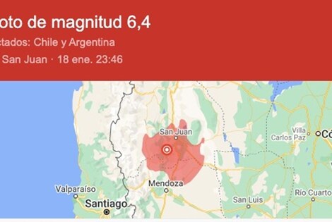 Imagen de Un terremoto en San Juan se sintió con fuerza en Rosario