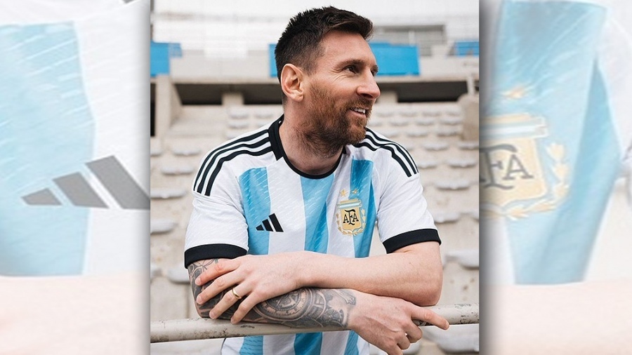 Imagen de Messi con la "celeste y blanca" ya piensa en Qatar 2022