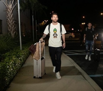 Imagen de Messi llegó a Miami para afrontar los últimos amistosos