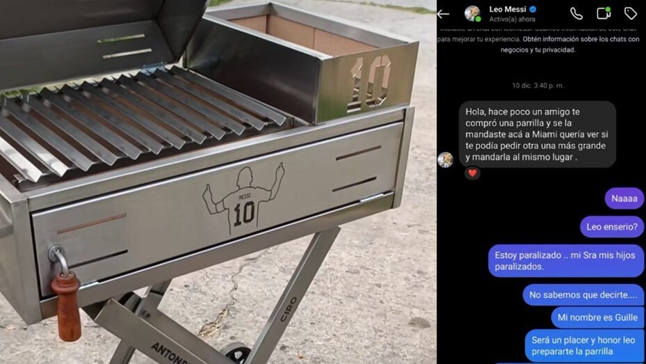 Imagen de Una parrilla para Messi: Estoy paralizado, dijo el emprendedor