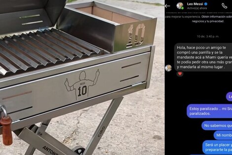Imagen de Una parrilla para Messi: Estoy paralizado, dijo el emprendedor