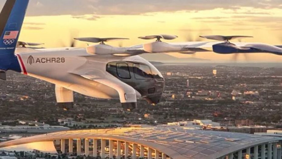 Imagen de JJOO de Los Ángeles 2028 con taxis aéreos