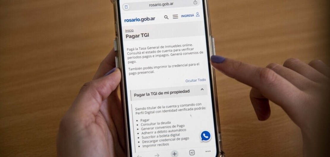 Imagen de pago anual de la TGI con un 15% de descuento