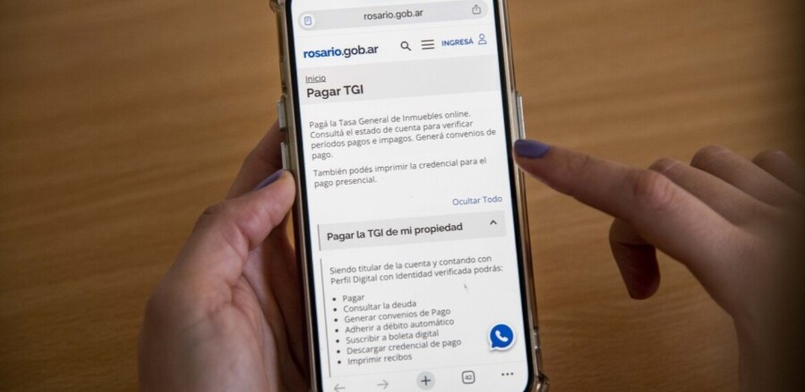 Imagen de pago anual de la TGI con un 15% de descuento