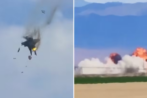 Imagen de Impactante choque de dos aviones militares