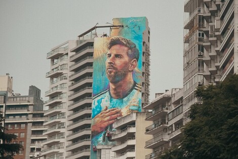 Mural renovado de Messi - Subsecretar&iacute;a de Comunicaci&oacute;n Social (Jonatan Bustos)